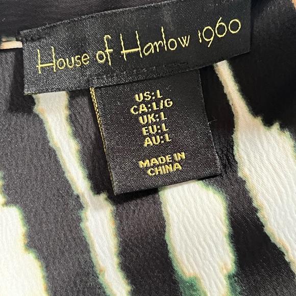 House of Harlow 1960 x Revolve Satin Wrap Shirt Mini Dress – Size Large - Picture 6 of 7